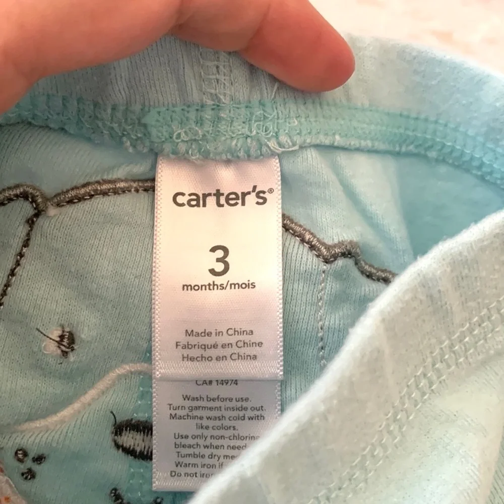 Carters 3m Baby Boy Outfit Bodysuit Set Dogs Blue Joggers Sweatpants Pants